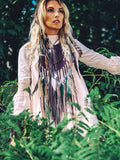 Moon Fringe Bib Necklace