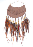 Moon Fringe Bib Necklace