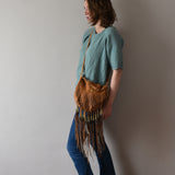 Luna Brown Leather Fringe Bag