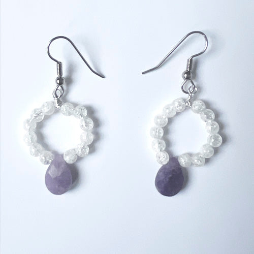 Éclat de Quartz Boucles d'oreilles
