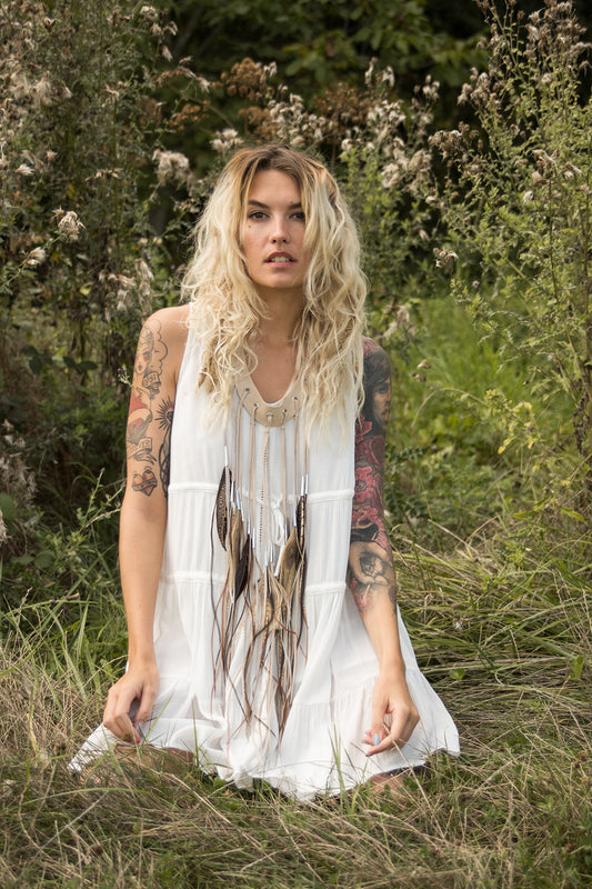 Kikas Leather Fringe Necklace