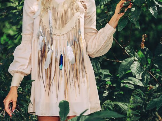 Moon Fringe Bib Necklace