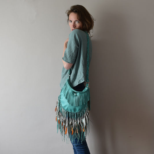 Luna Leather Fringe Bag